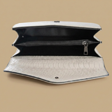 Crossbody Bag with Snake-Embossed Flap