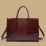 Tote Bag with Croc-Embossed Finish