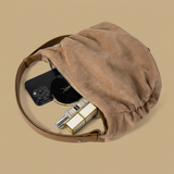 Hobo Bag with Suede Texture