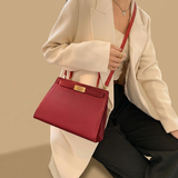 Shoulder Bag with Trapezoid Silhouette