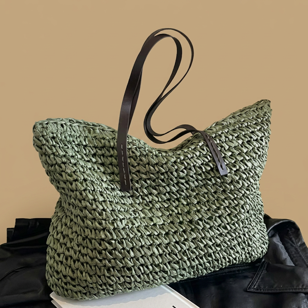 Tote Bag with Woven Texture