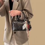 Shoulder Bag with Raised Lettering