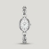 Lady's Steel Strap Watch Gold Oval Hollow Chain Quartz Watch