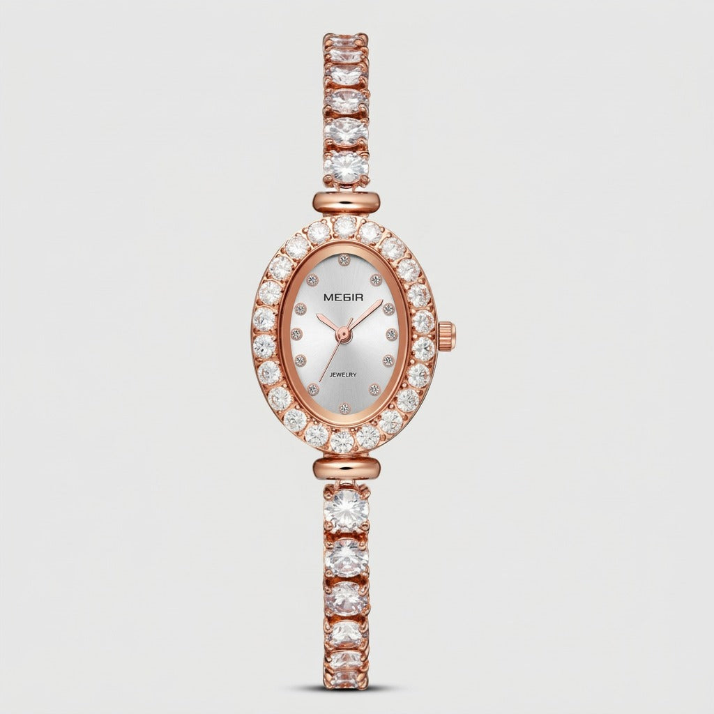 Light luxury diamond female quartz watch