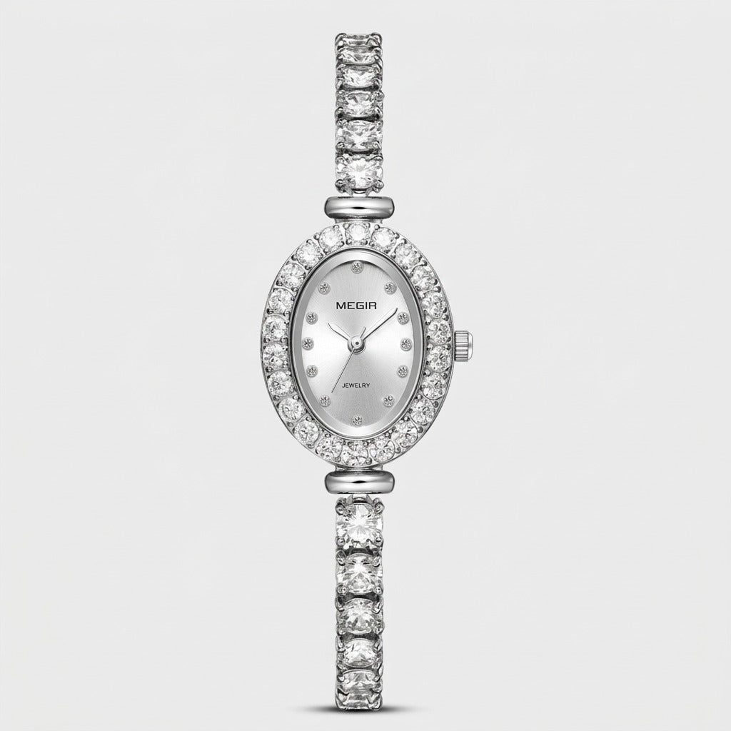 Light luxury diamond female quartz watch