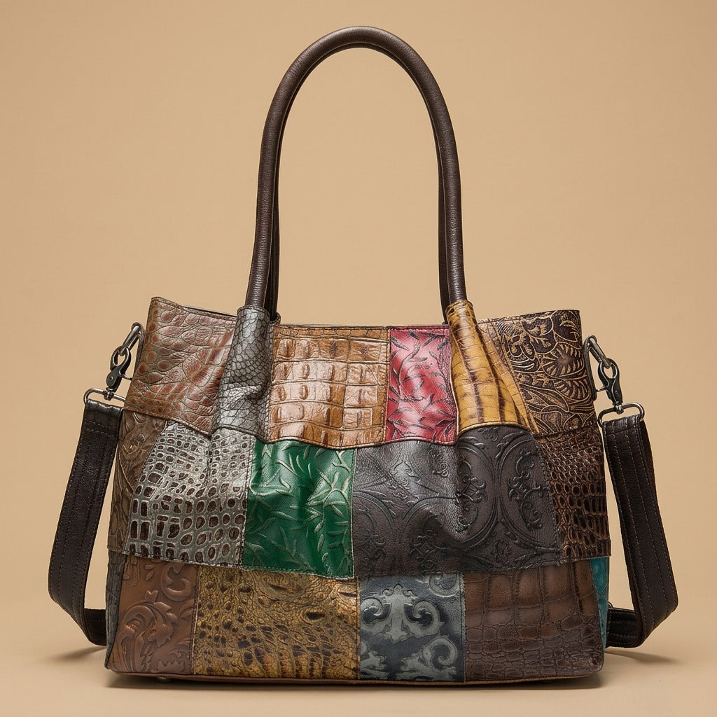 Tote Bag with Patchwork Panels