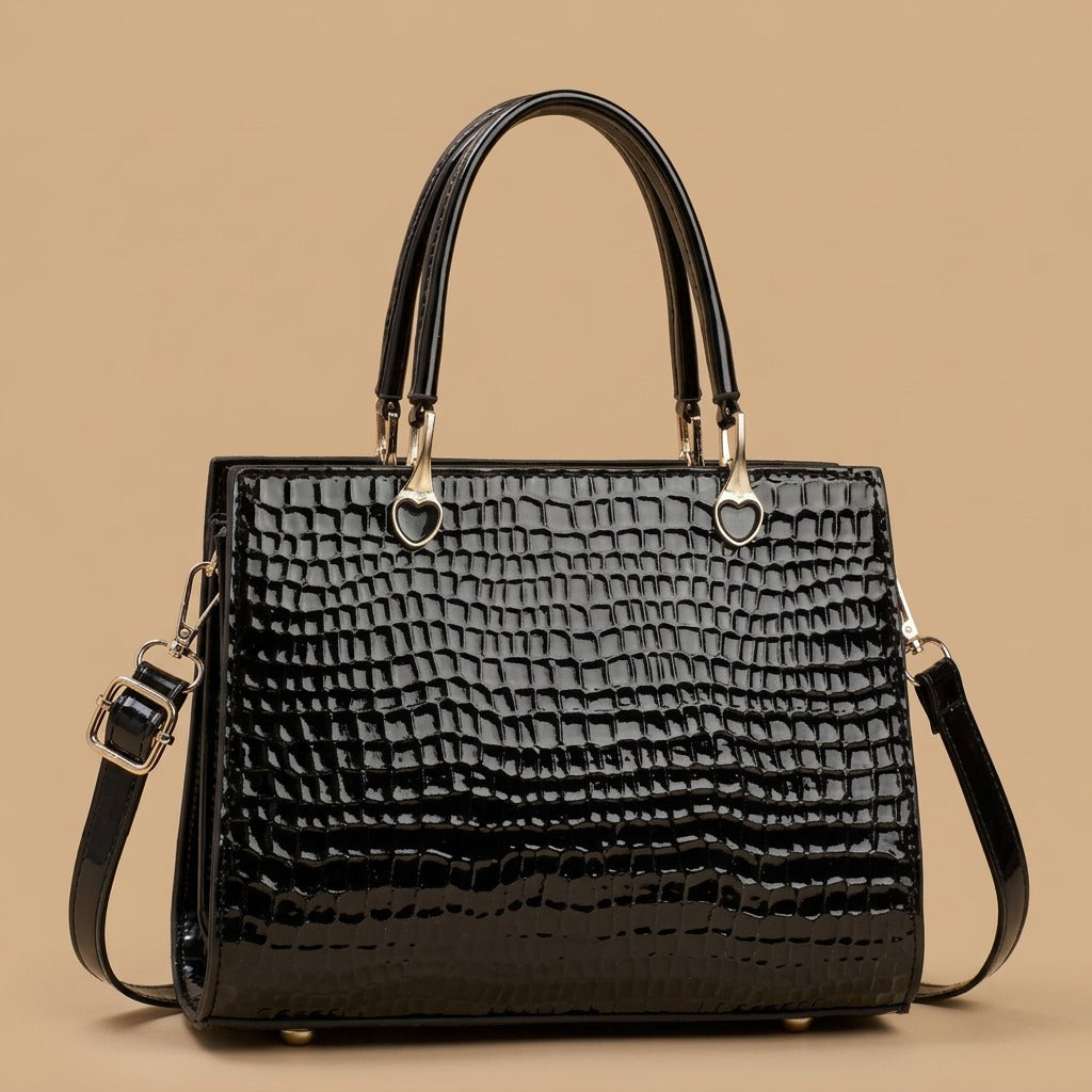 Tote Bag with Heart Hardware