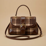 Shoulder Bag with Plaid Finish