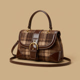 Shoulder Bag with Plaid Finish