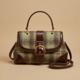 Shoulder Bag with Plaid Finish