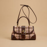 Shoulder Bag with Plaid Finish