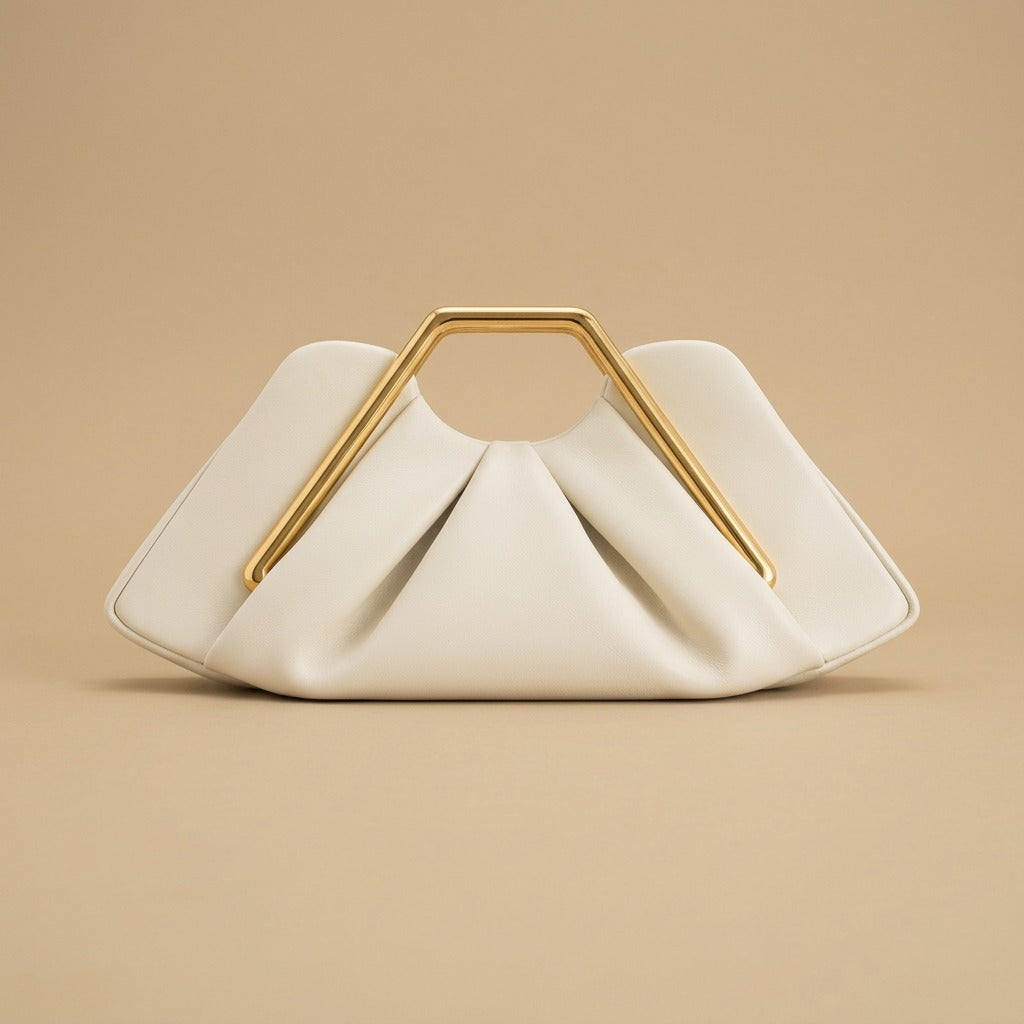 Shoulder Bag with Geometric Handle