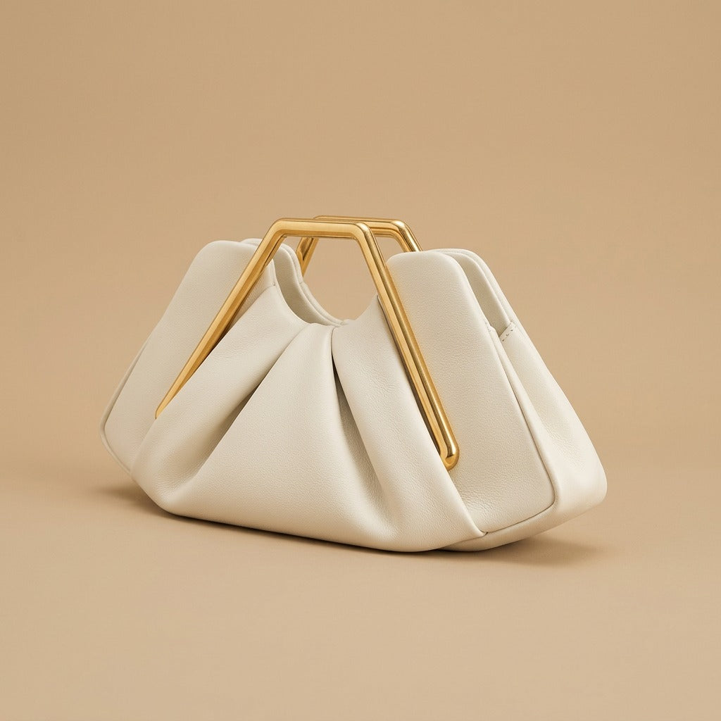 Shoulder Bag with Geometric Handle