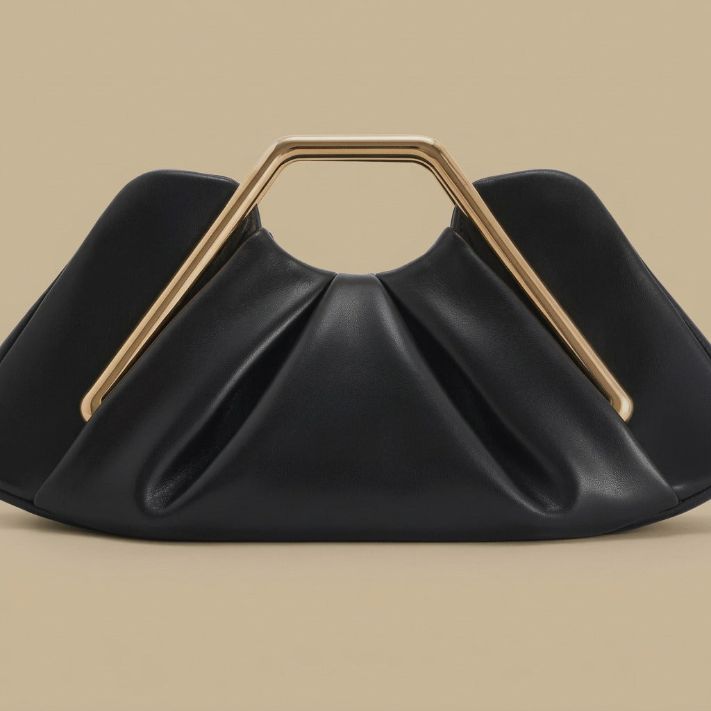 Shoulder Bag with Geometric Handle