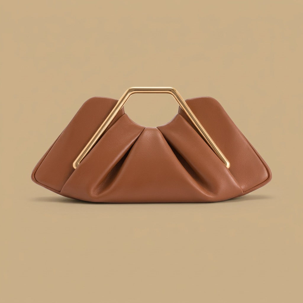 Shoulder Bag with Geometric Handle