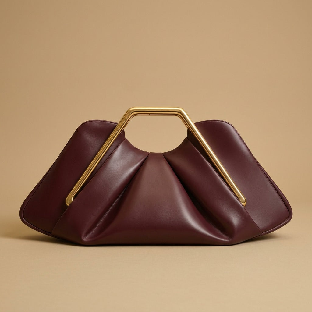 Shoulder Bag with Geometric Handle