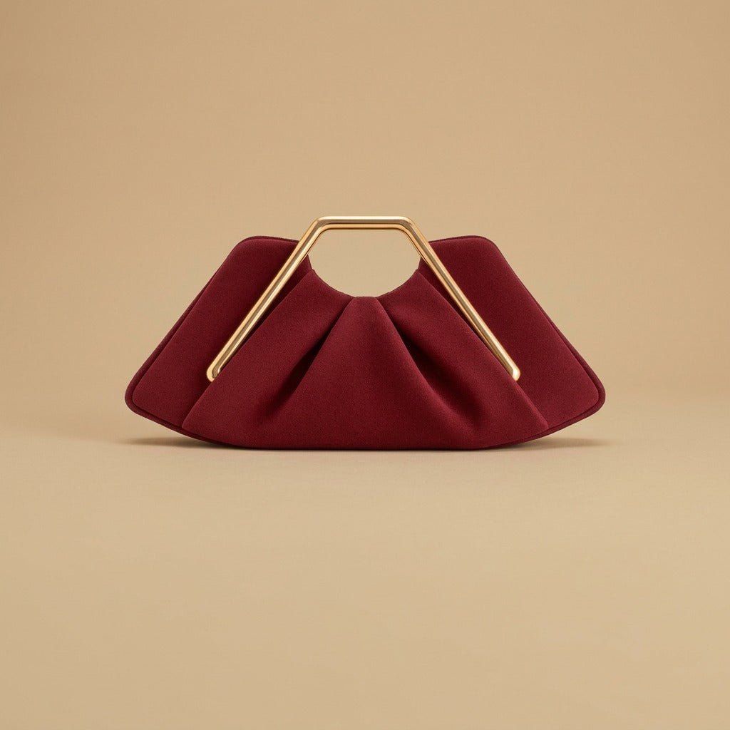 Shoulder Bag with Geometric Handle