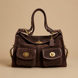 Shoulder Bag with Twin Front Pockets