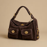 Shoulder Bag with Twin Front Pockets