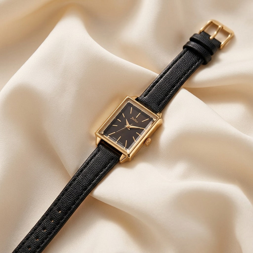 Julius Rectangular Simple Art Retro Wild Belt Quartz Watch Waterproof Ladies Watch