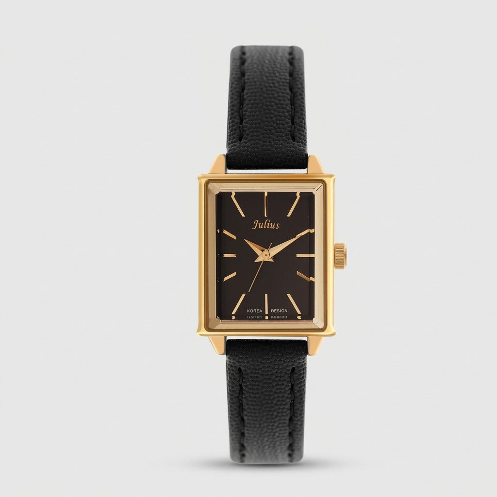 Julius Rectangular Simple Art Retro Wild Belt Quartz Watch Waterproof Ladies Watch