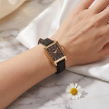 Julius Rectangular Simple Art Retro Wild Belt Quartz Watch Waterproof Ladies Watch