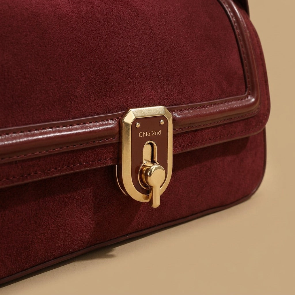 Crossbody Bag with Gold Clasp