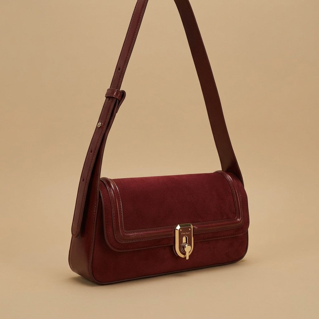 Crossbody Bag with Gold Clasp