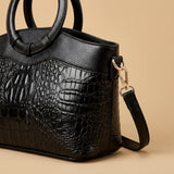 Tote Bag with Crocodile-Effect Finish