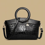 Tote Bag with Crocodile-Effect Finish
