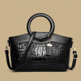 Tote Bag with Crocodile-Effect Finish