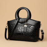 Tote Bag with Crocodile-Effect Finish