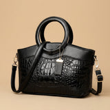 Tote Bag with Crocodile-Effect Finish