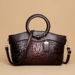 Tote Bag with Crocodile-Effect Finish