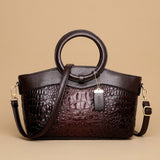 Tote Bag with Crocodile-Effect Finish