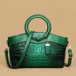 Tote Bag with Crocodile-Effect Finish