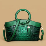 Tote Bag with Crocodile-Effect Finish