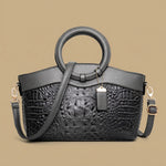 Tote Bag with Crocodile-Effect Finish