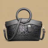 Tote Bag with Crocodile-Effect Finish