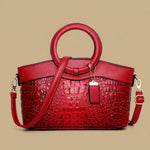 Tote Bag with Crocodile-Effect Finish
