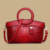Tote Bag with Crocodile-Effect Finish