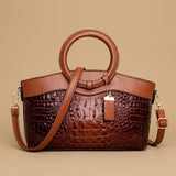 Tote Bag with Crocodile-Effect Finish