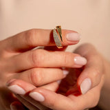 Gold Heart & Hands Ring