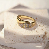 Gold Heart & Hands Ring