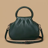 Shoulder Bag with Pleated Front