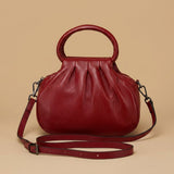 Shoulder Bag with Pleated Front
