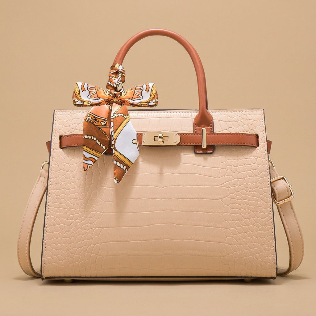 Tote Bag with Turn-Lock Detail