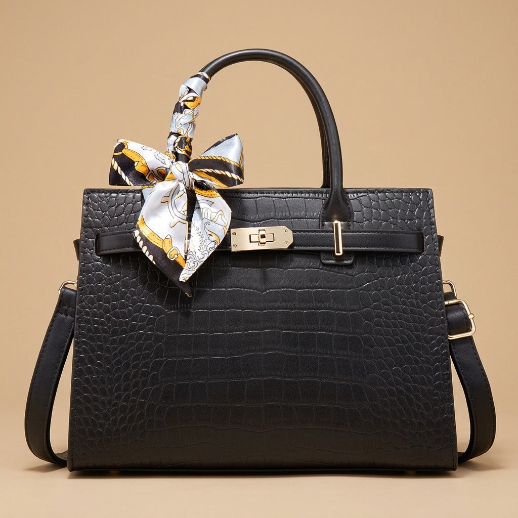 Tote Bag with Turn-Lock Detail