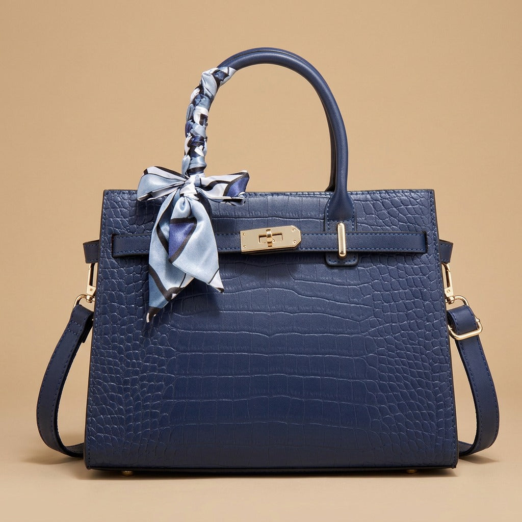 Tote Bag with Turn-Lock Detail