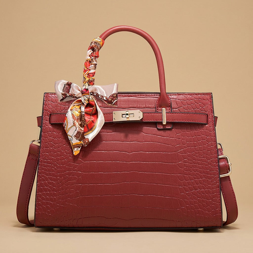 Tote Bag with Turn-Lock Detail